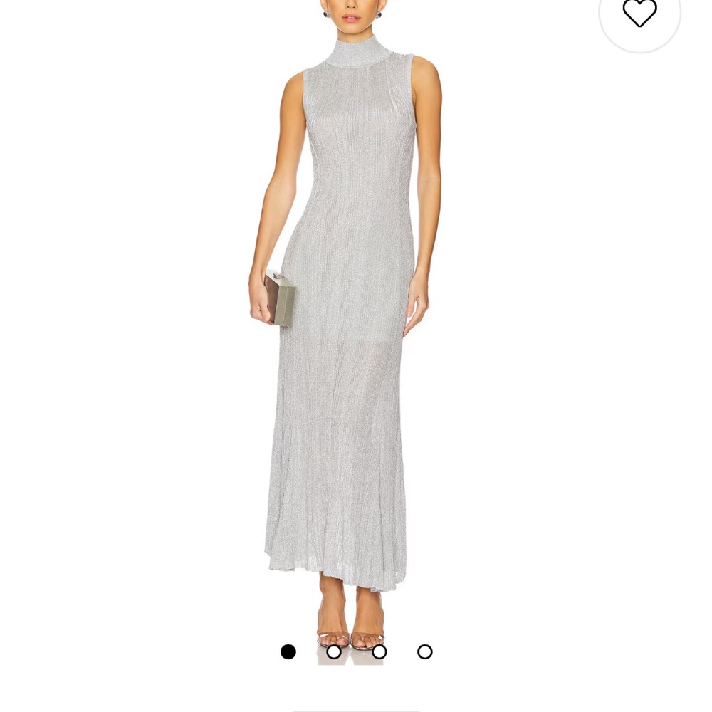 A.L.C. Silver Metallic Sleeveless Maxi Dress Size S